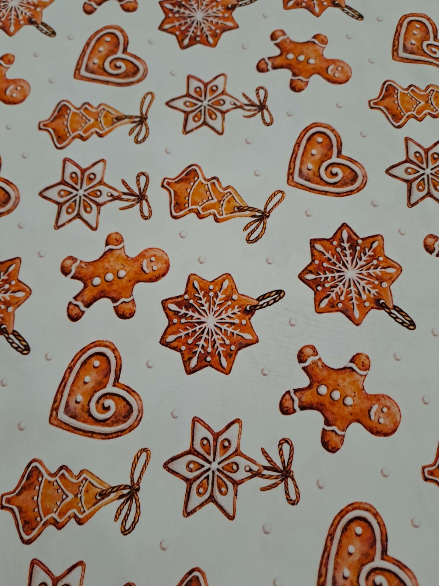 Pepparkaka Organic Cotton Christmas Fabric Jersey Knit Gingerbread Biscuit