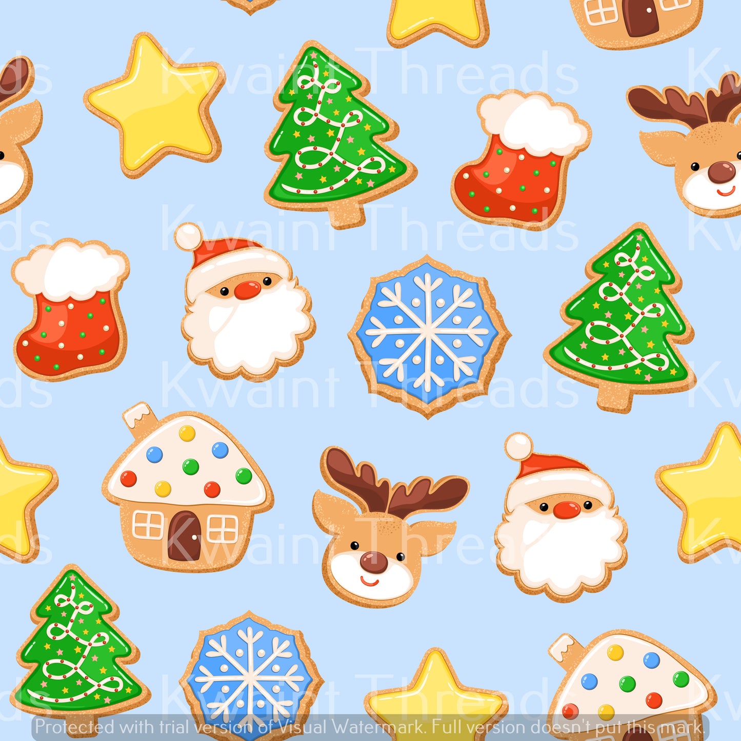 Kwaint Christmas Cookies Preorder On Demand Printed Fabric
