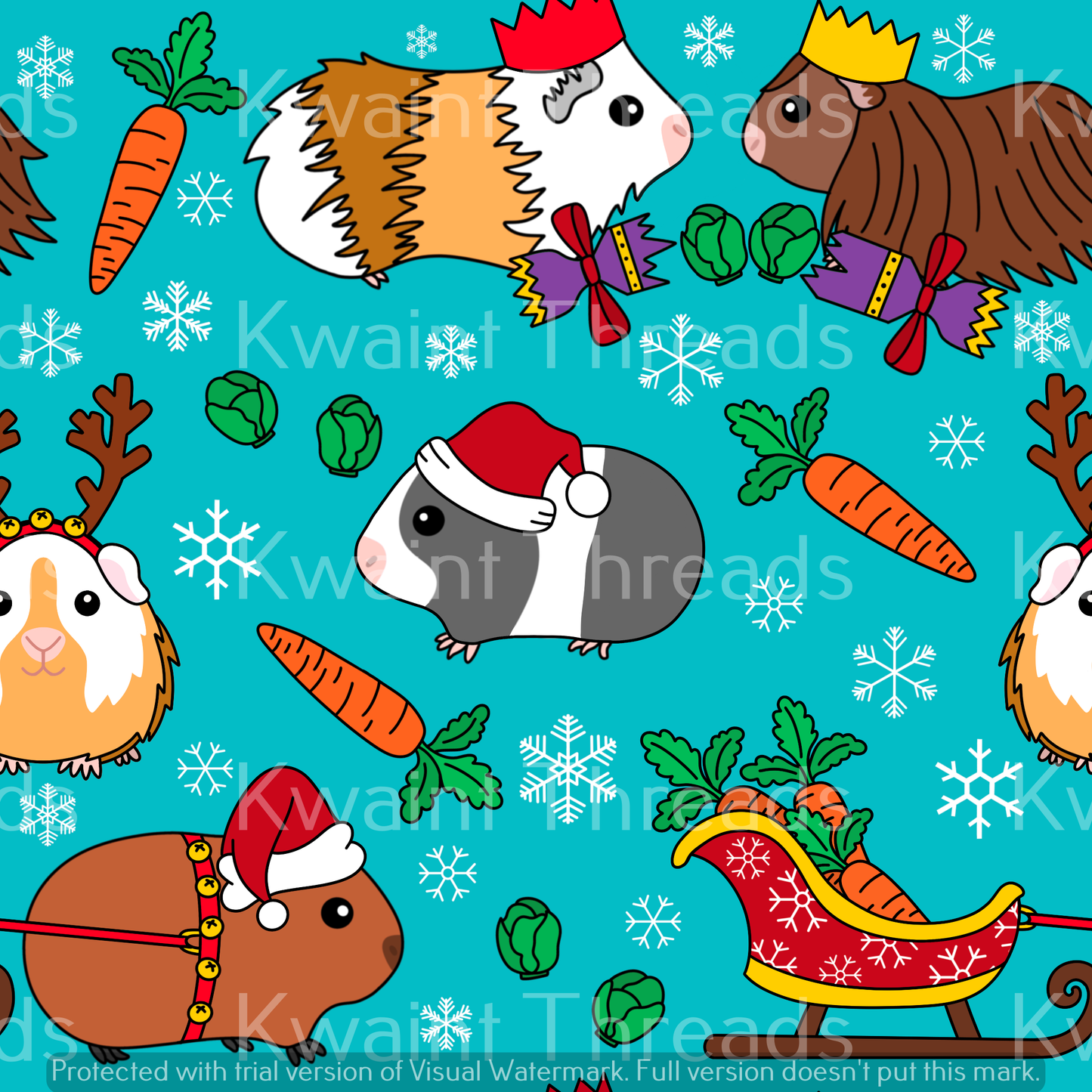 Fabric Mama Piggles Christmas Party On Demand Pre Order Guinea Pigs