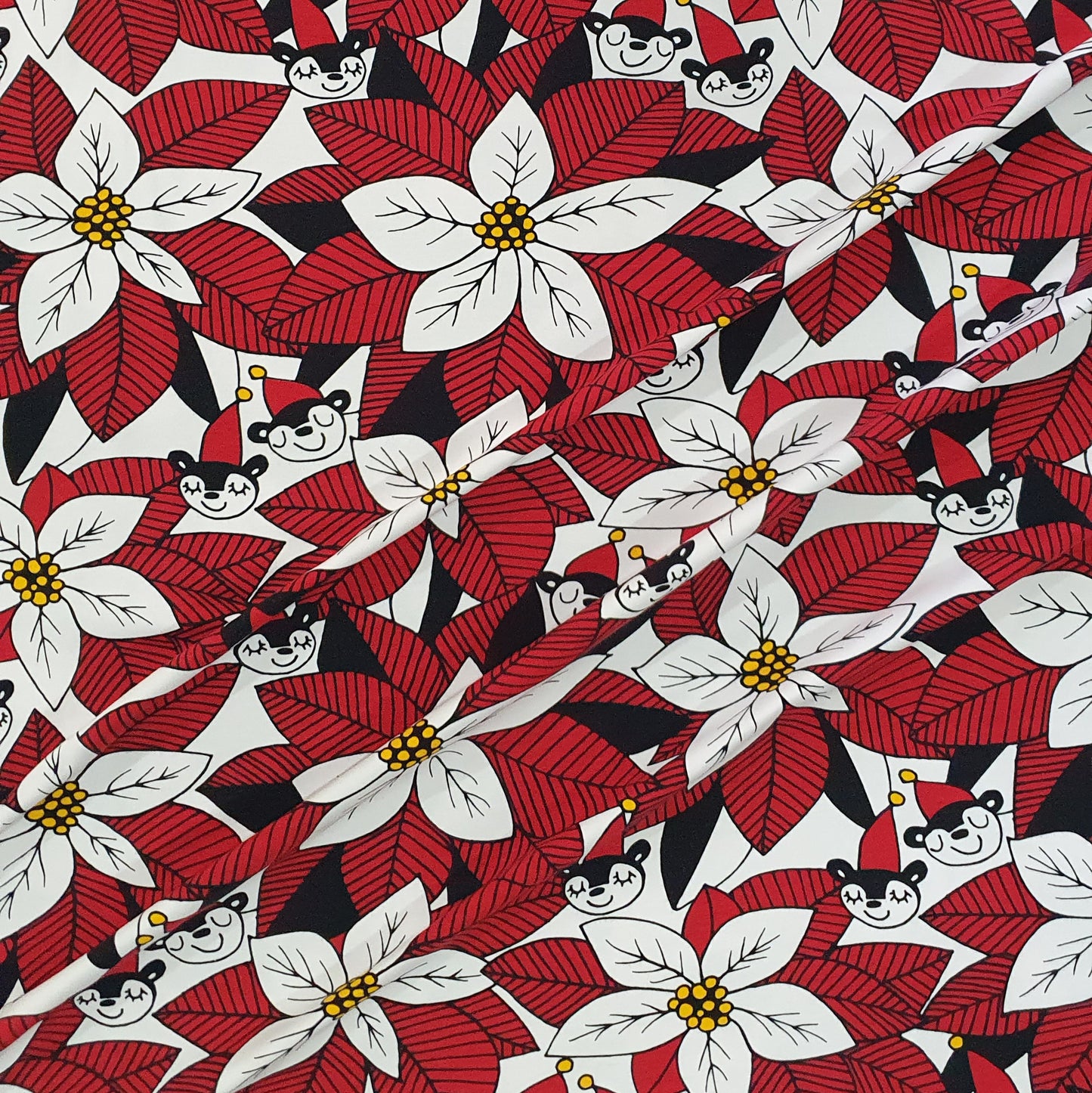PaaPii Poinsettias Red Christmas Organic Cotton Lycra