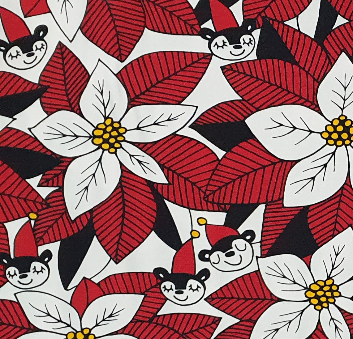 PaaPii Poinsettias Red Christmas Organic Cotton Lycra