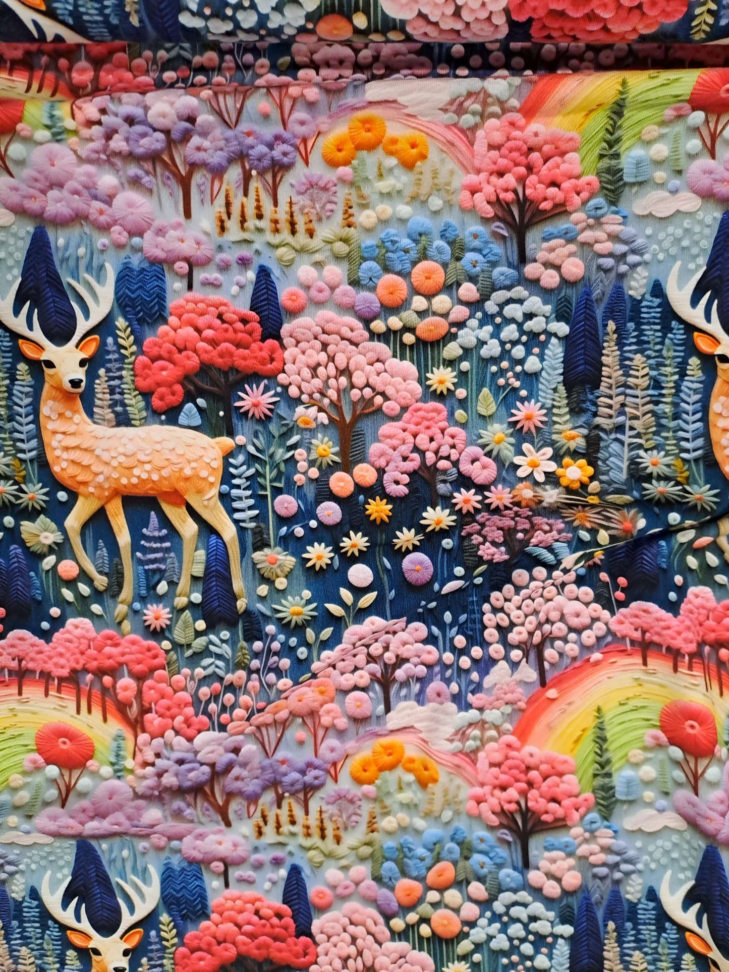 Christmas Deer 3D 220gsm Cotton Lycra