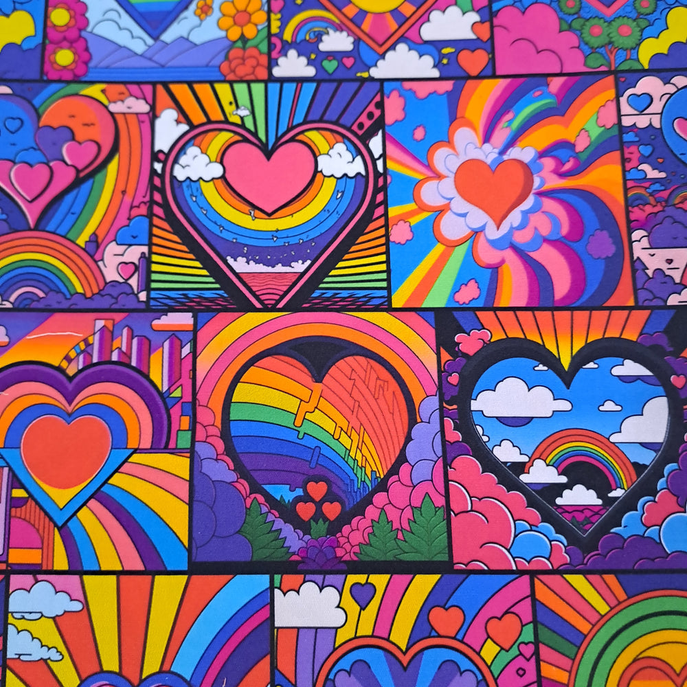 Fabric Mama Stained Glass Rainbows Stretch Cotton Woven