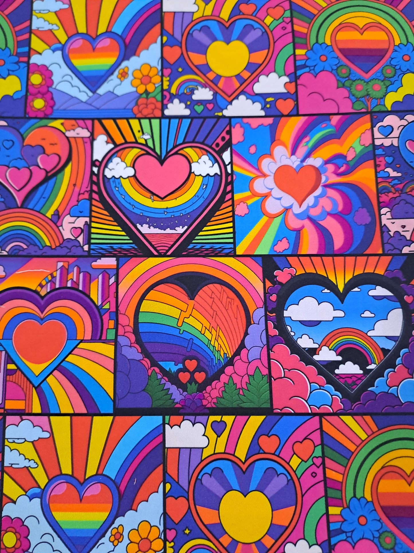 Fabric Mama Stained Glass Rainbows Stretch Cotton Woven