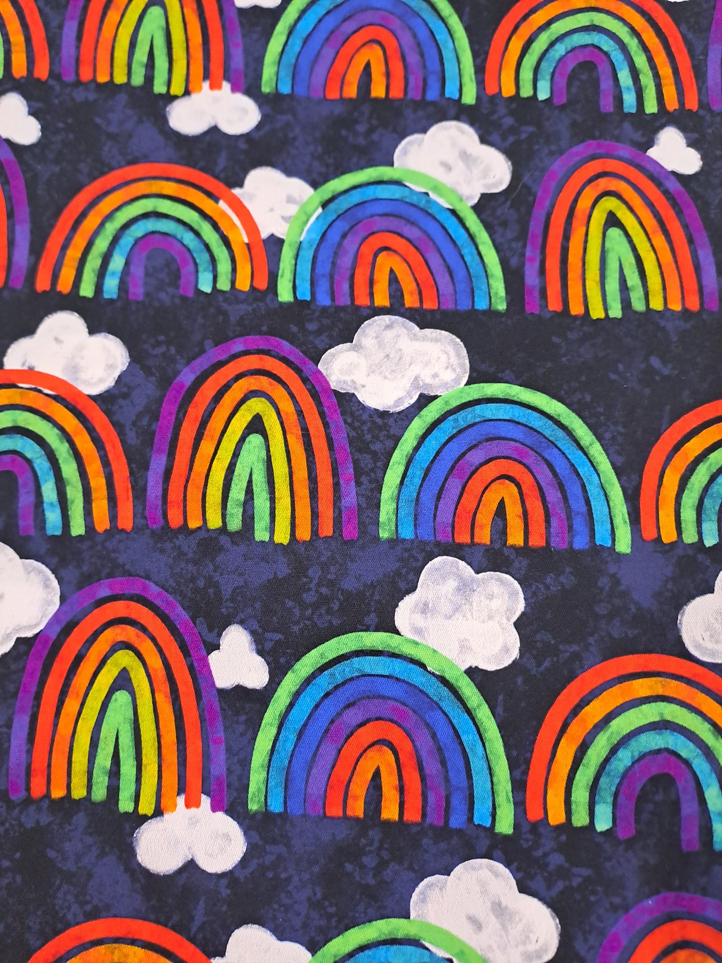 Fabric Mama Twilight Rainbows Stretch Cotton Woven