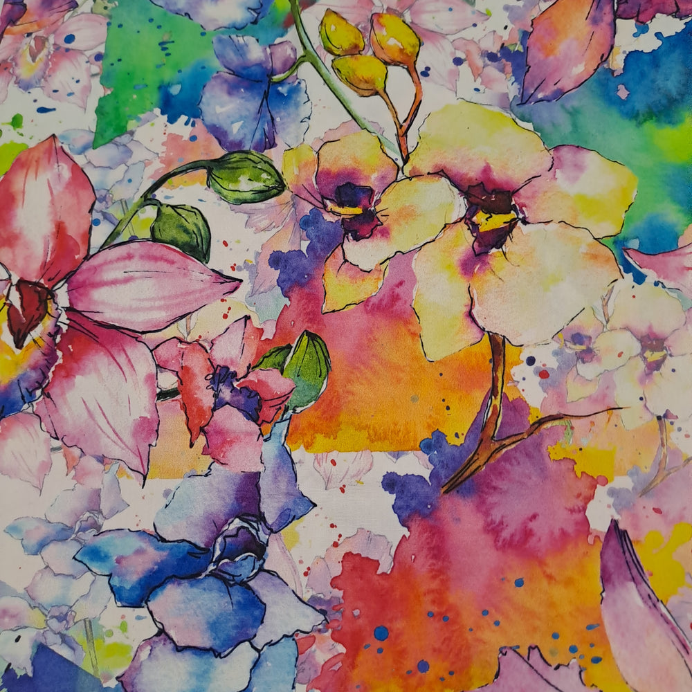Kwaint Colourful Flowers 140gsm Poplin