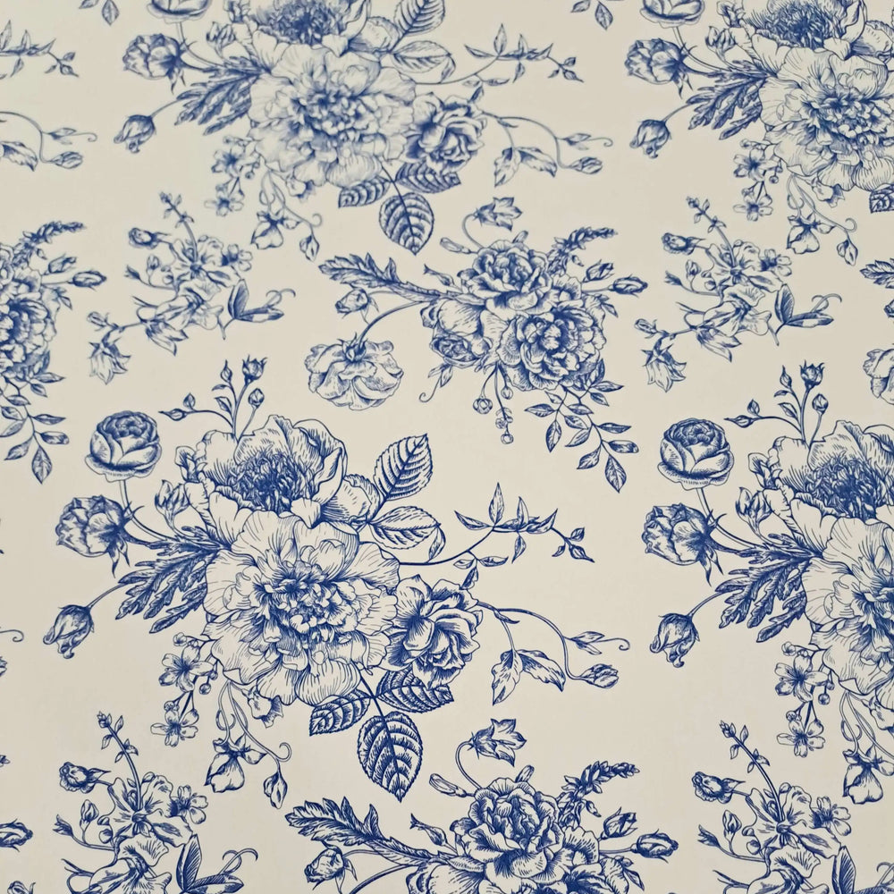 Blue Delph Style Flowers