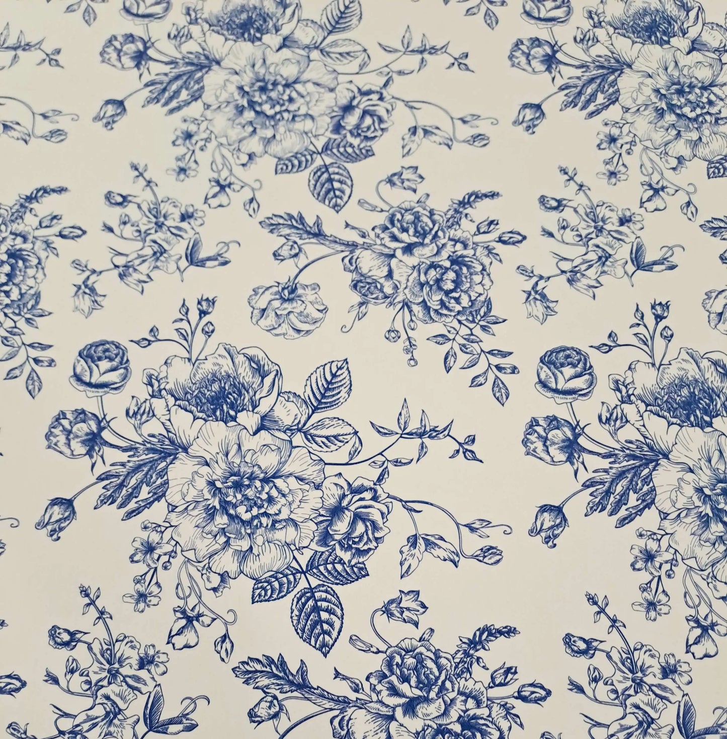 Blue Delph Style Flowers