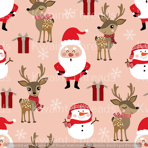Kwaint Christmas Santa and Reindeers Preorder On Demand Preorder
