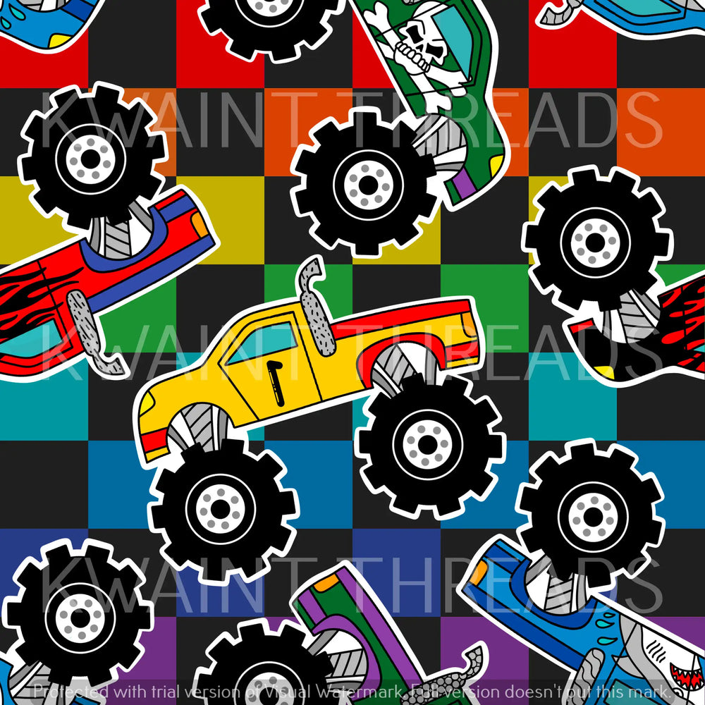 Fabric Mama New Monster Trucks Preorder