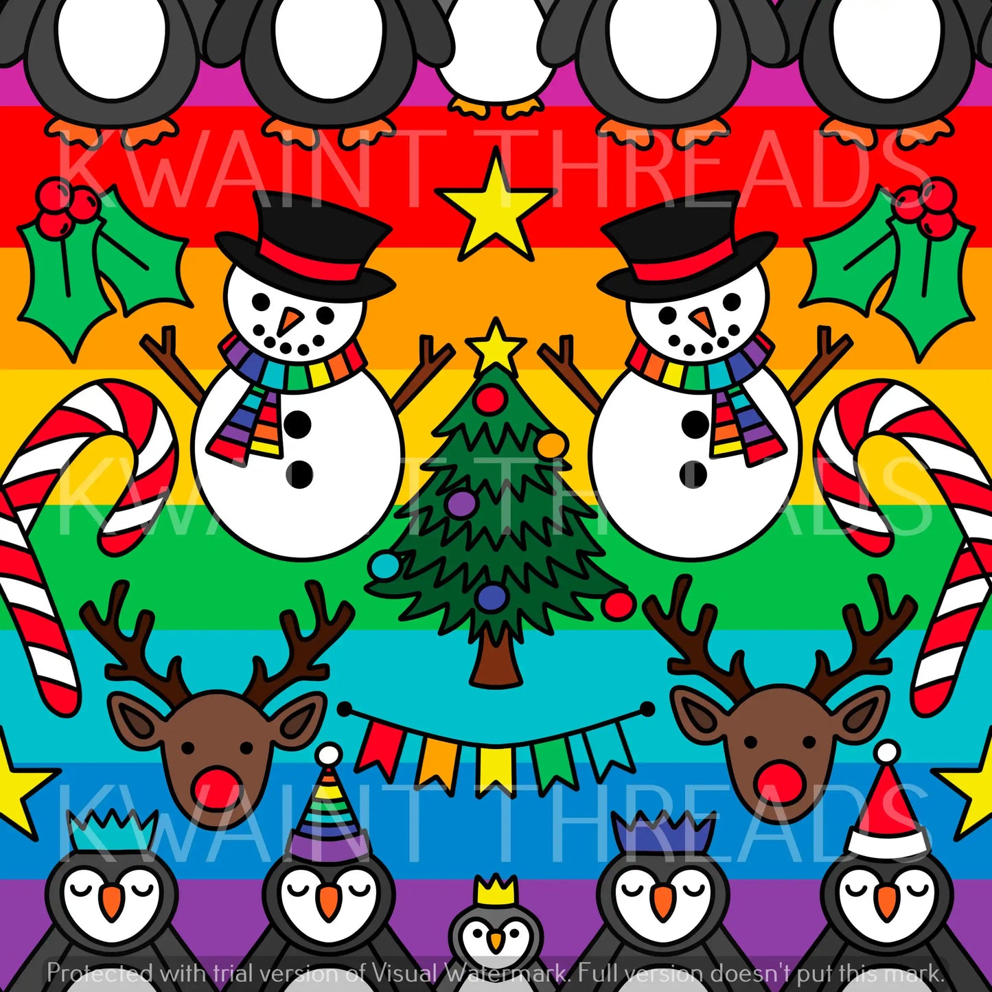 Fabric Mama Rainbow Penguin Party Preorder