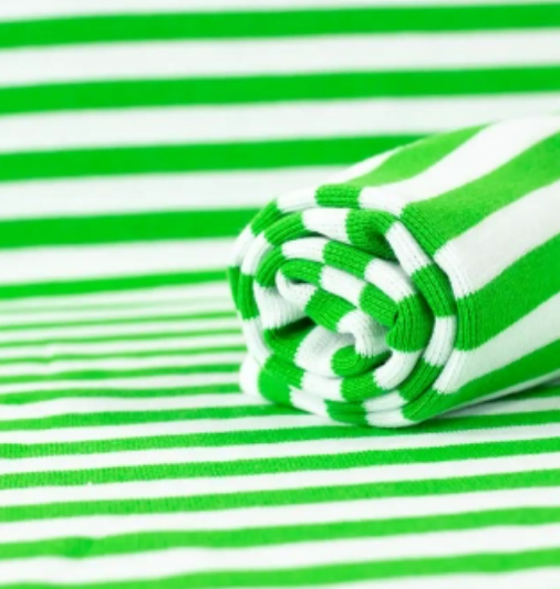 PaaPii Green and White Striped Organic Ribbing