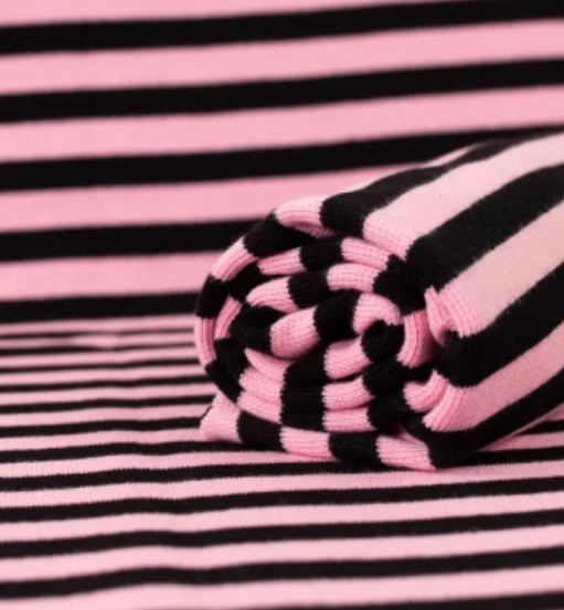 PaaPii Pink and Black Striped Organic Ribbing