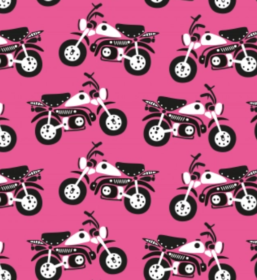PaaPii Motorbikes Pink Organic Cotton Lycra