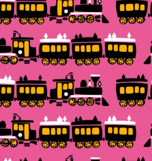 PaaPii Trains Pink Organic Cotton Lycra
