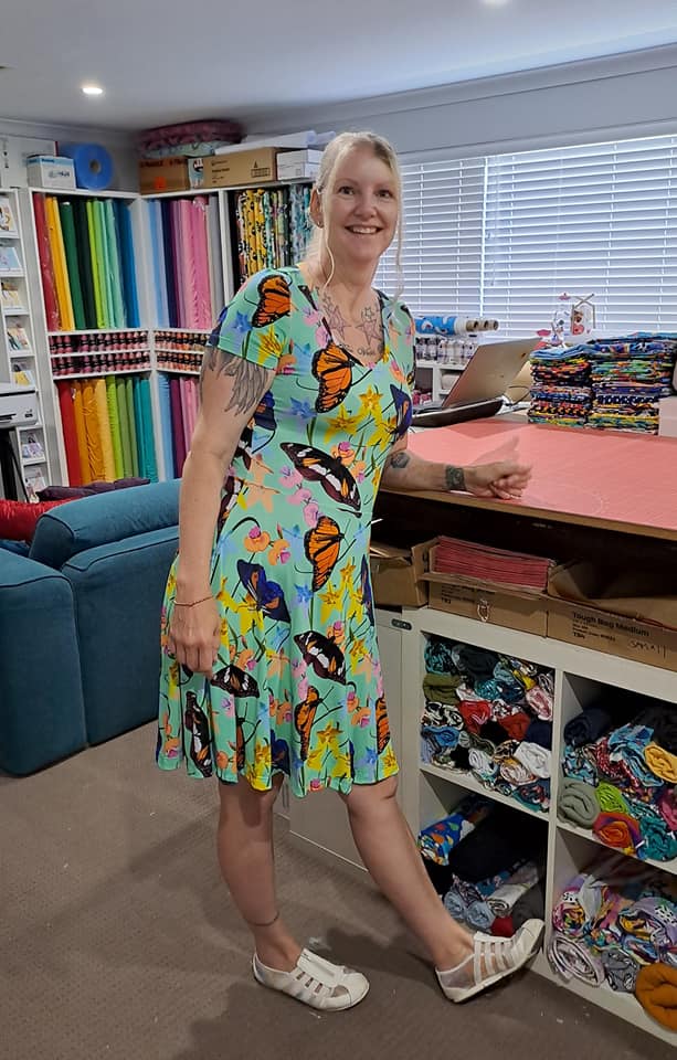The owner of Kwaint Threads Fabric shop