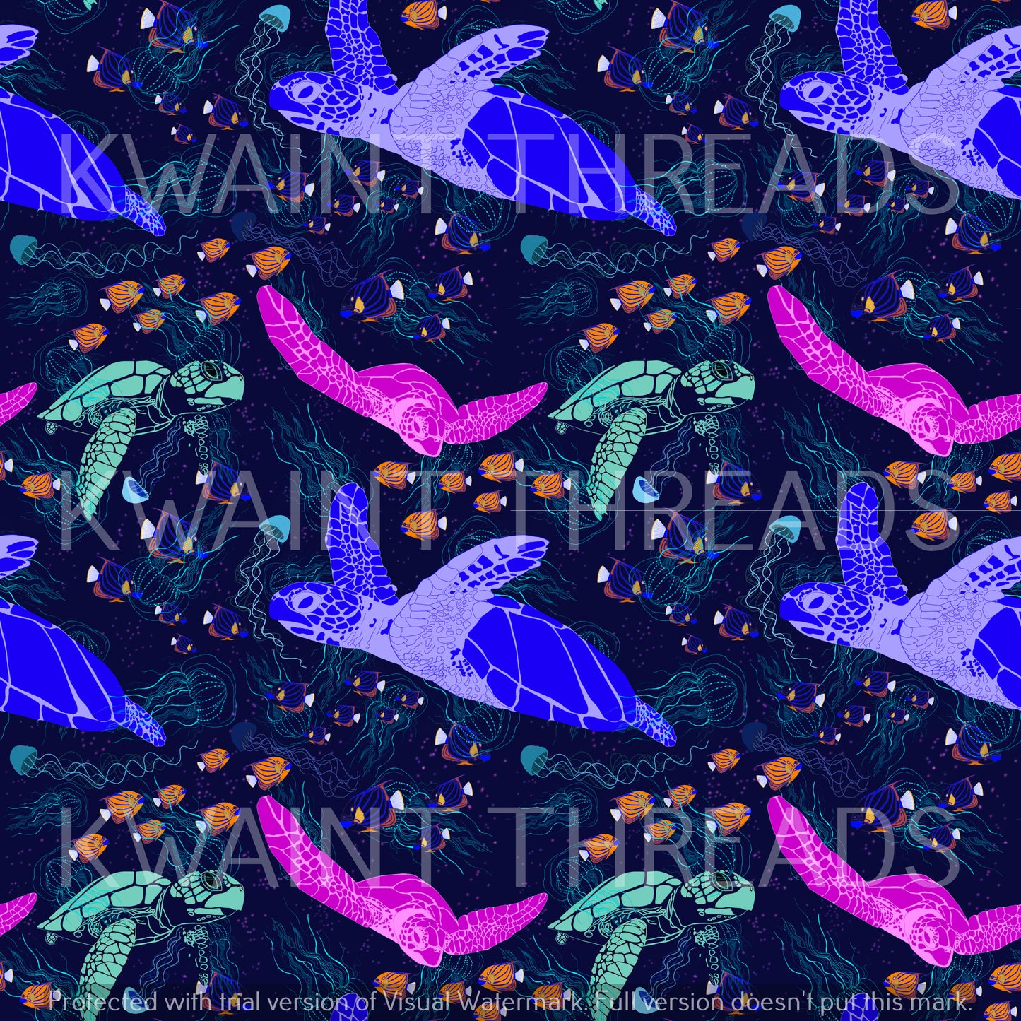 Etched Turtle-y Tropical Navy Preorder