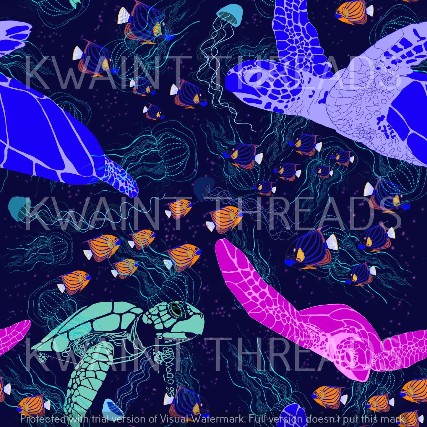 Etched Turtle-y Tropical Navy Preorder