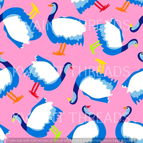 Quirks Emu Haven Australiana Artist Print Fabric On Demand Pre Order Fabric