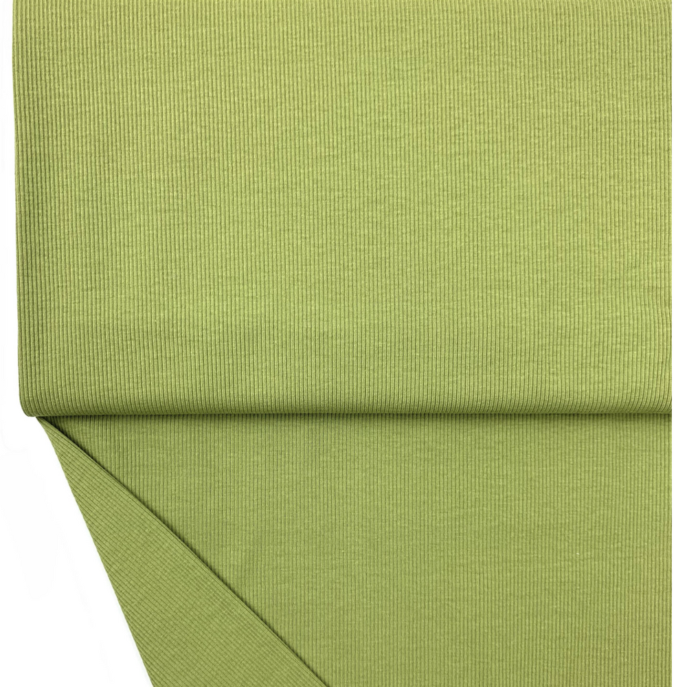 Lillestoff Moss Green Ribbed Jersey Light Knitted Jersey