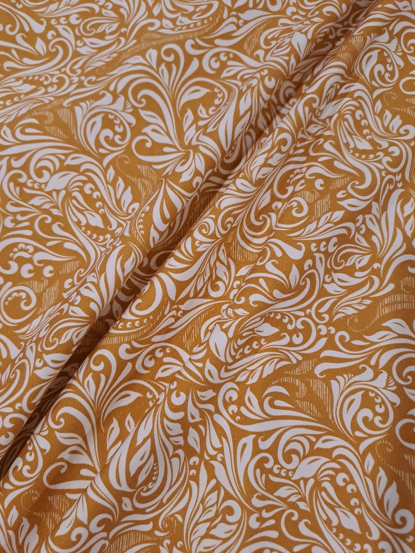 Marlini Yellow Floral Organic French Terry Fabric