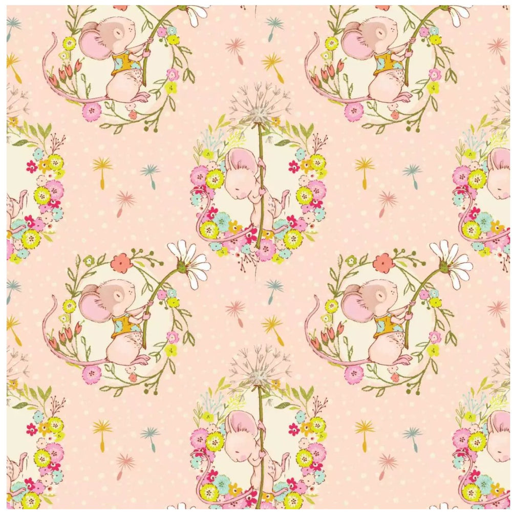 Lillestoff Spring Adventures Pink Organic French Terry Fabric