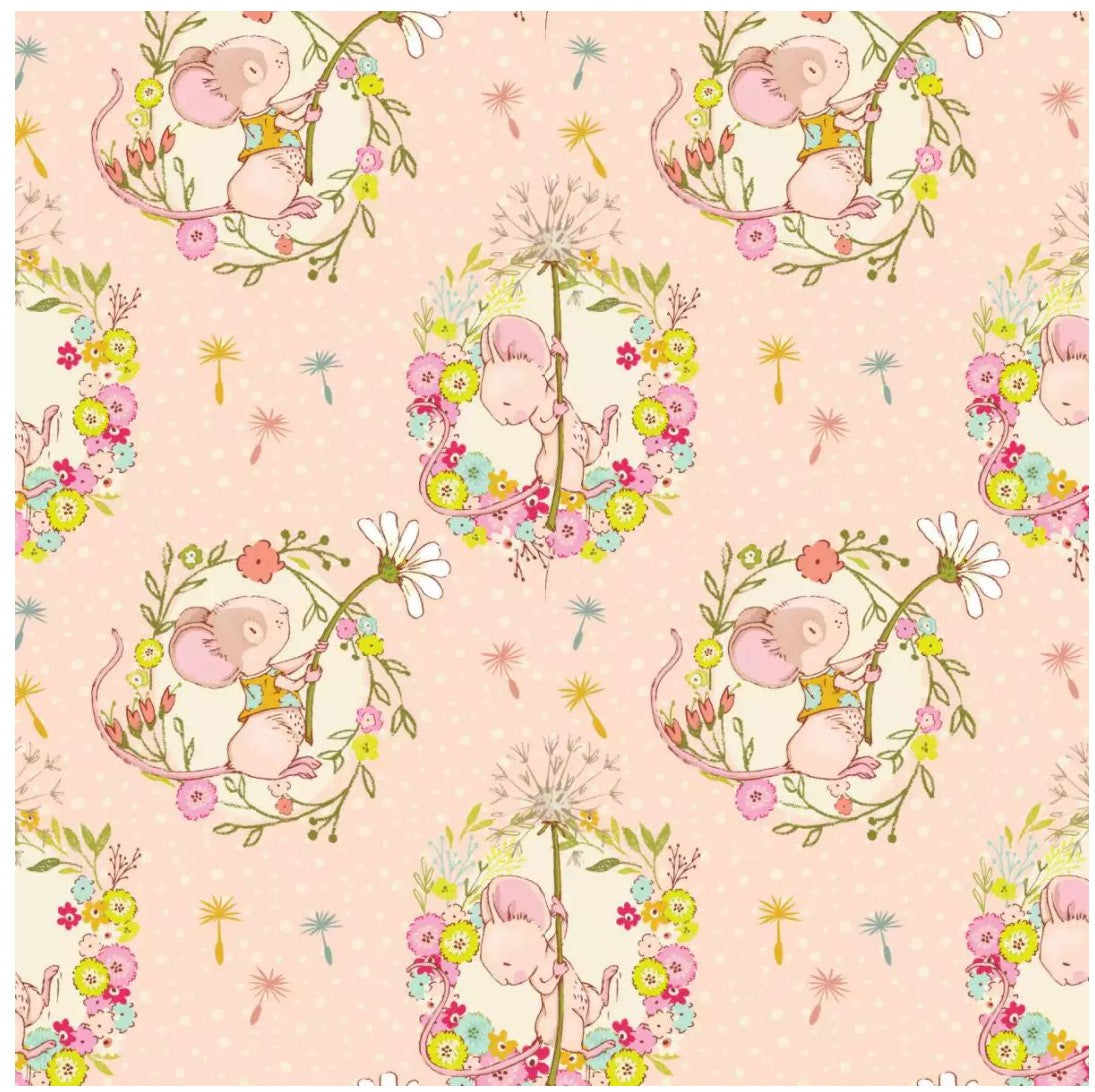 Lillestoff Spring Adventures Pink Organic French Terry Fabric