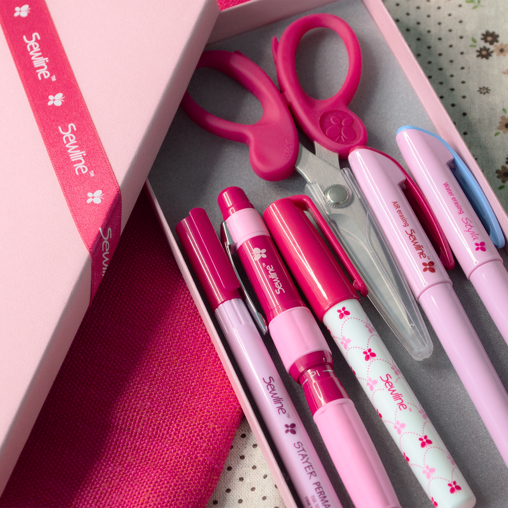Sewline 15th Anniversary Box Pens Scissors Glue Stick Sewing Accessories Box