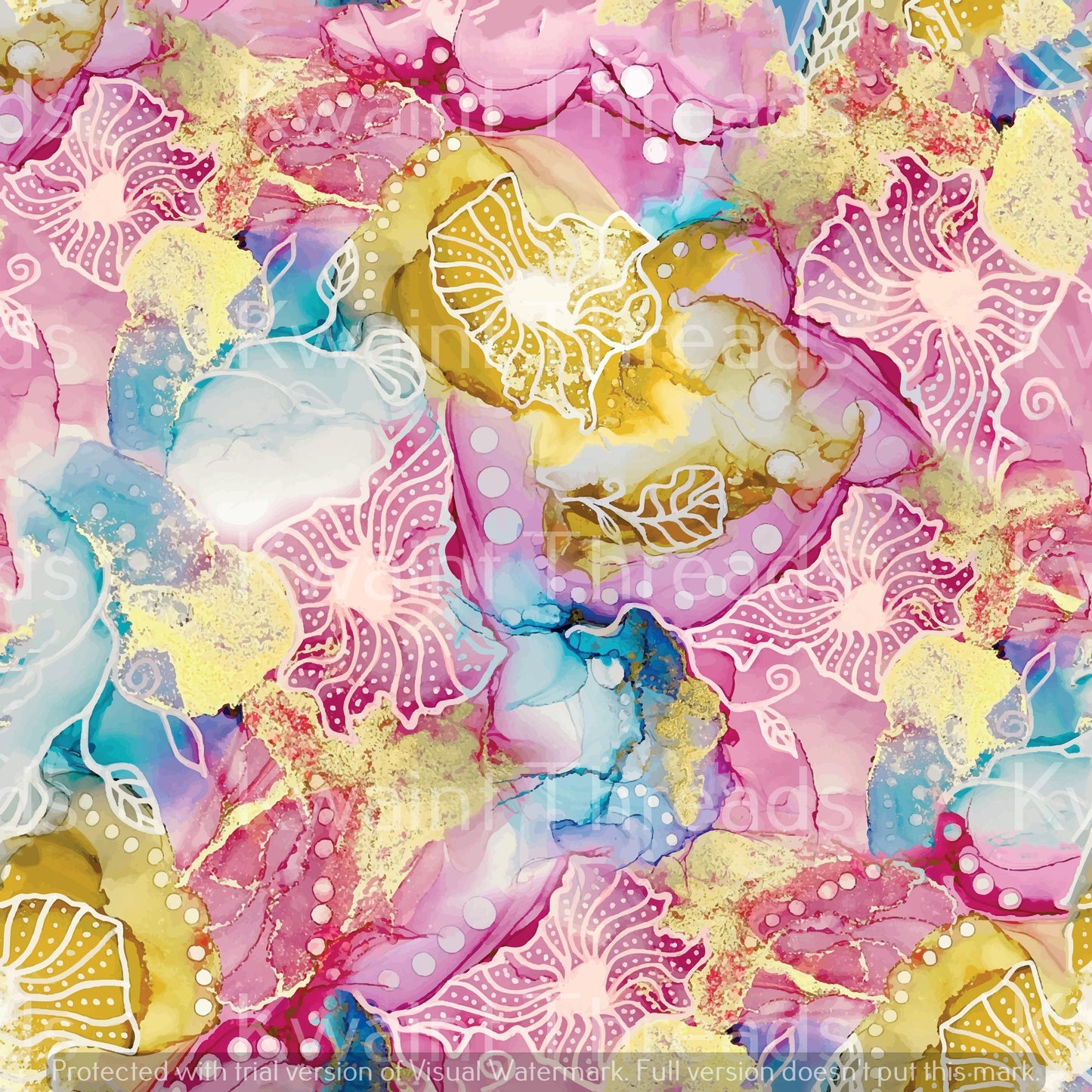 Kwaint Swirls and Florals Pre order Fabric