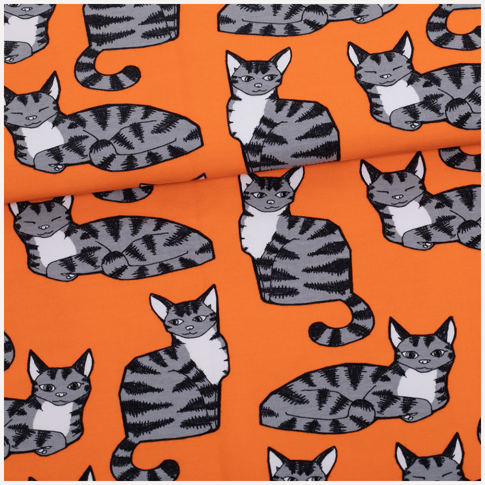 PaaPii Cats Orange Organic French Terry