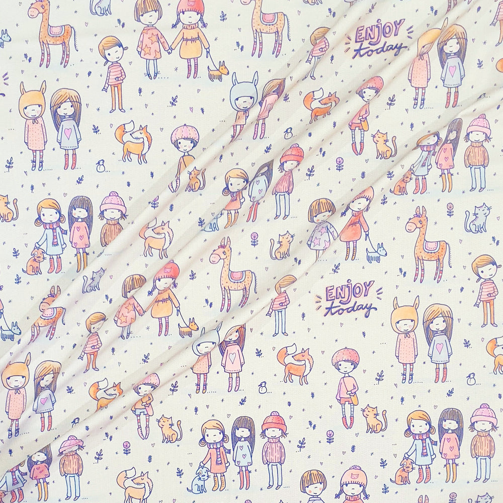 Lillestoff Susalabims Enjoy Today Cotton Elastane Jersey Knit Fabric Australia