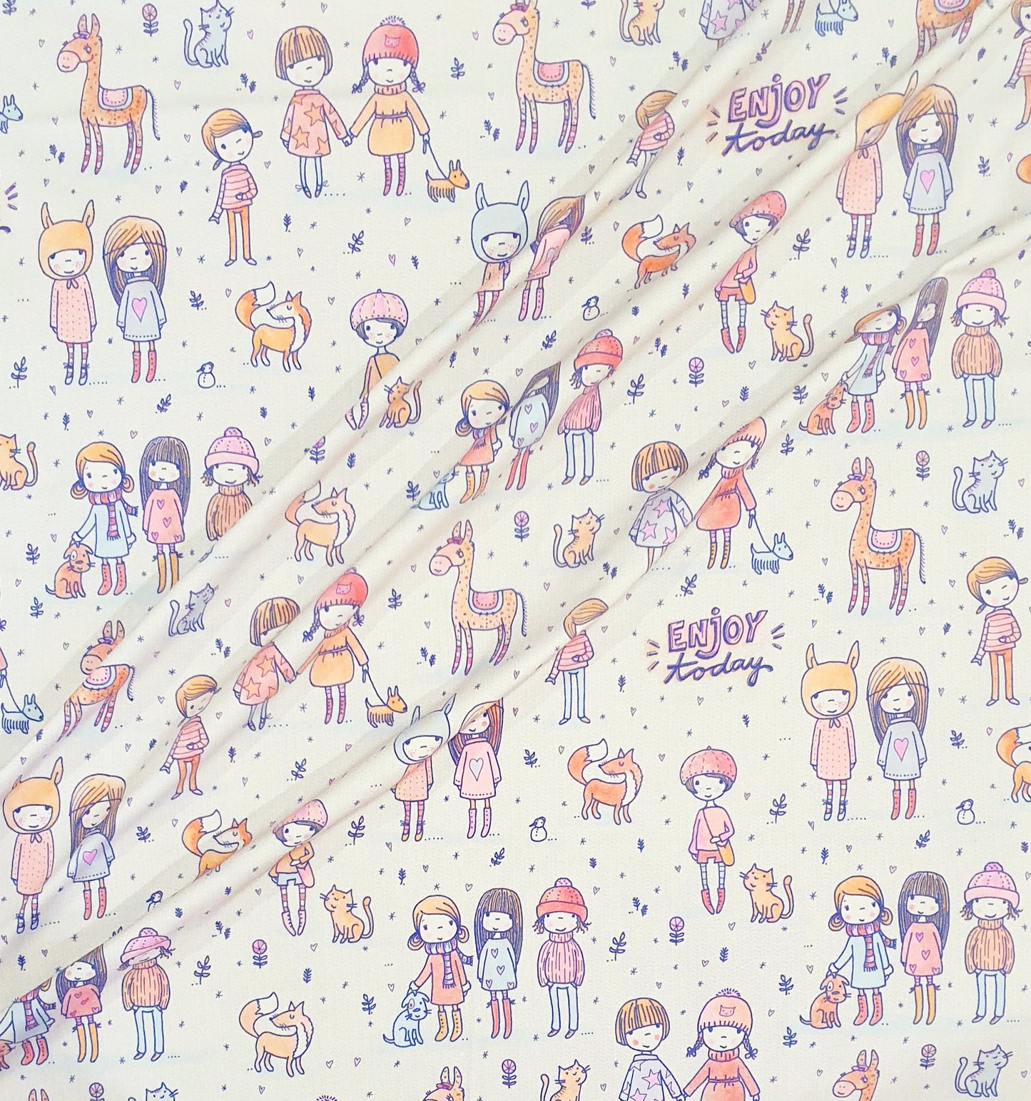 Lillestoff Susalabims Enjoy Today Cotton Elastane Jersey Knit Fabric Australia