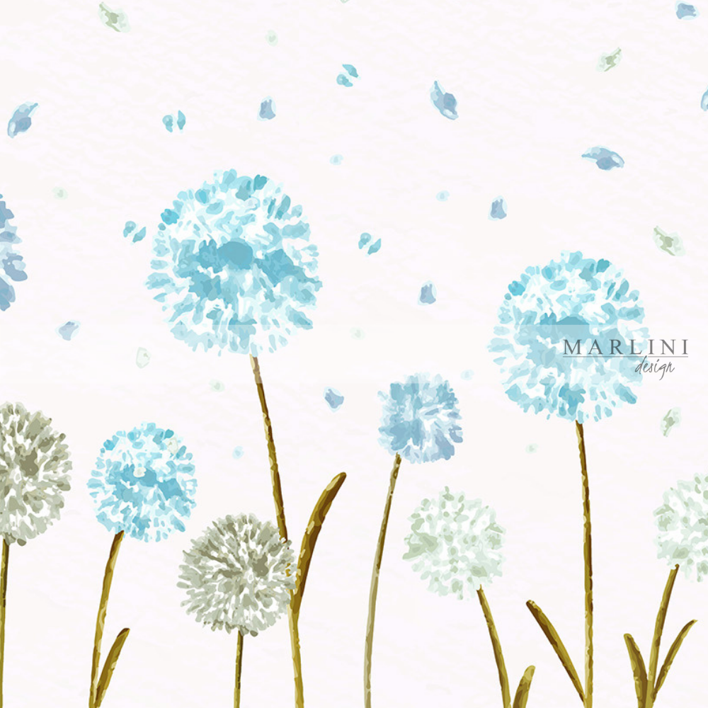 Marlini Dandelion Beauty White Border Print