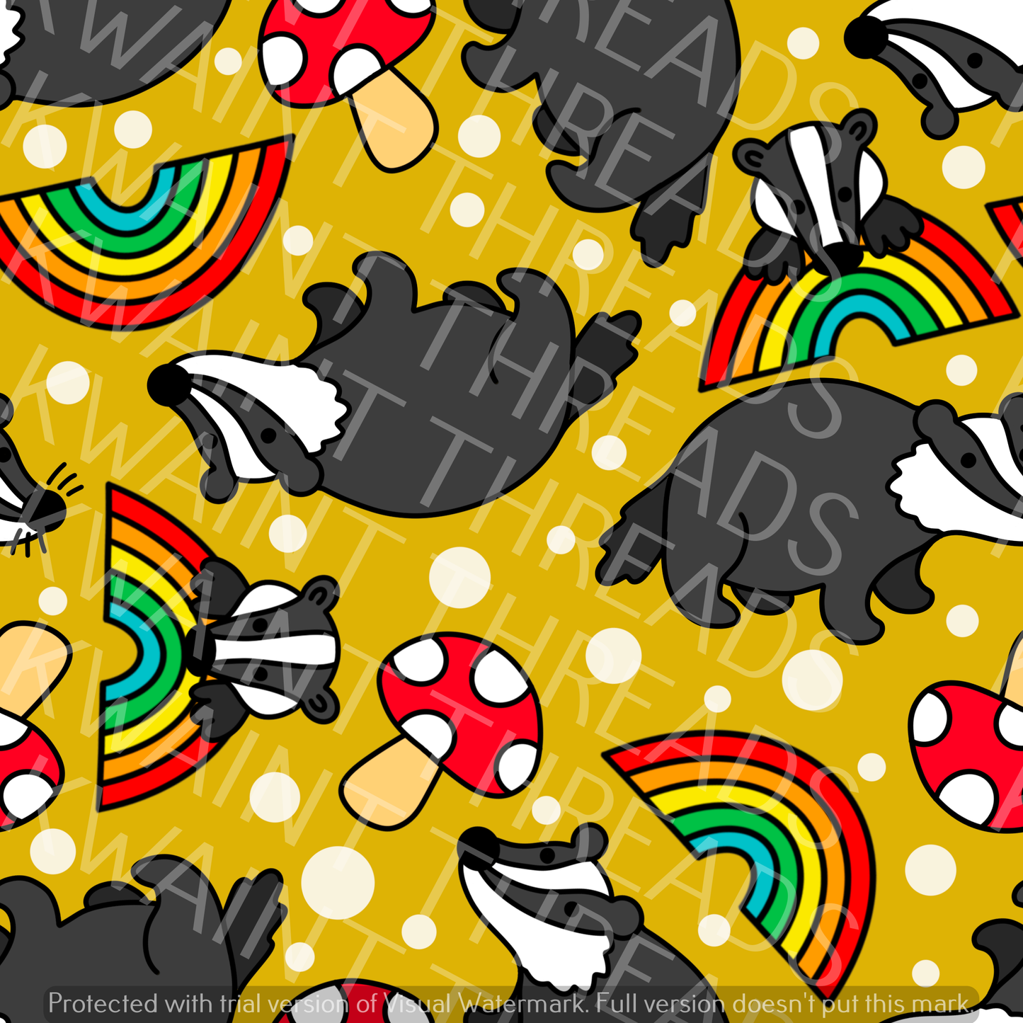 Fabric Mama Dont Badger Me Ochre Fabric On Demand Pre Order