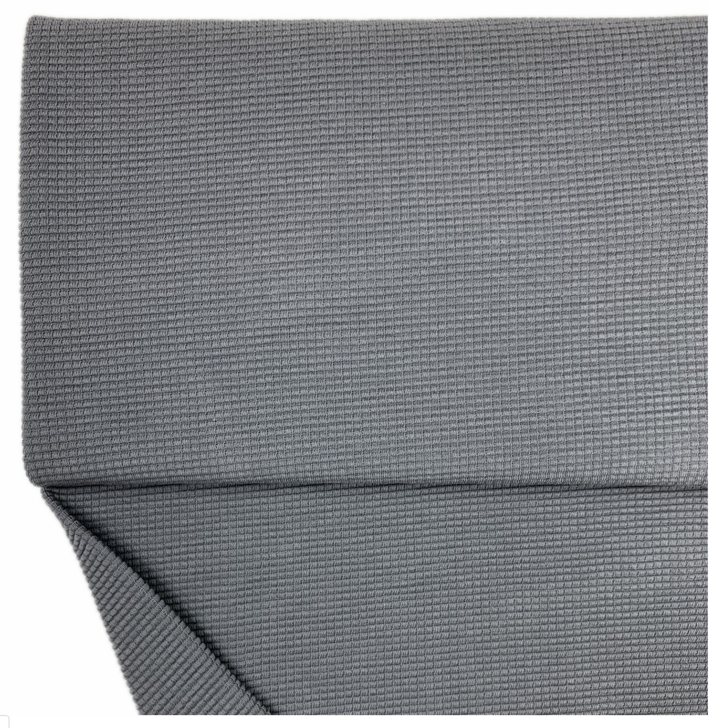 Lillestoff Grey Soft Waffle Knit Jersey Organic Knit Fabric Honeycomb Weave
