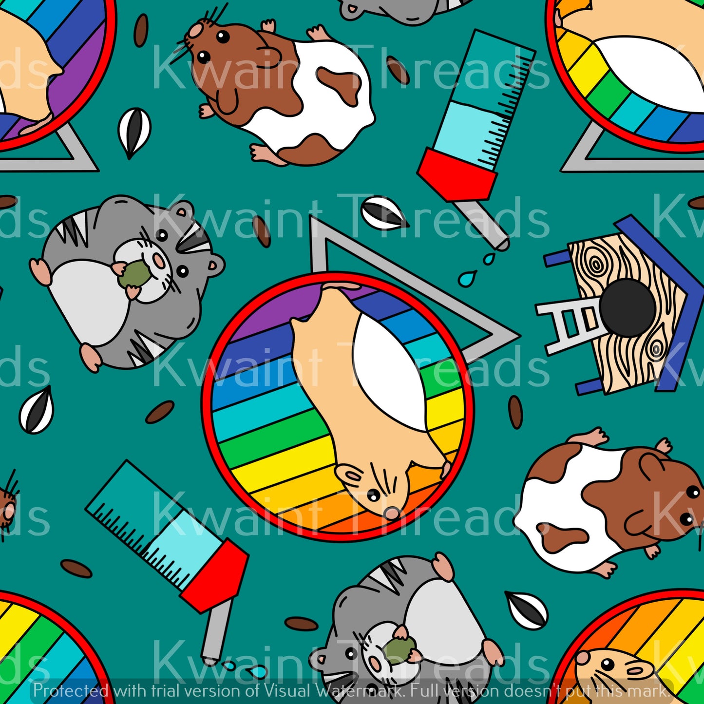 Fabric Mama Hammies Rainbow Hamsters On Demand Pre Order