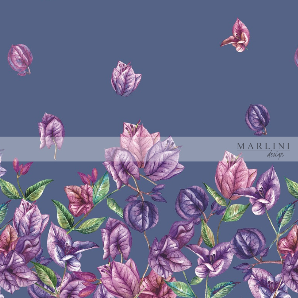Marlini Bougainvillea Border Print