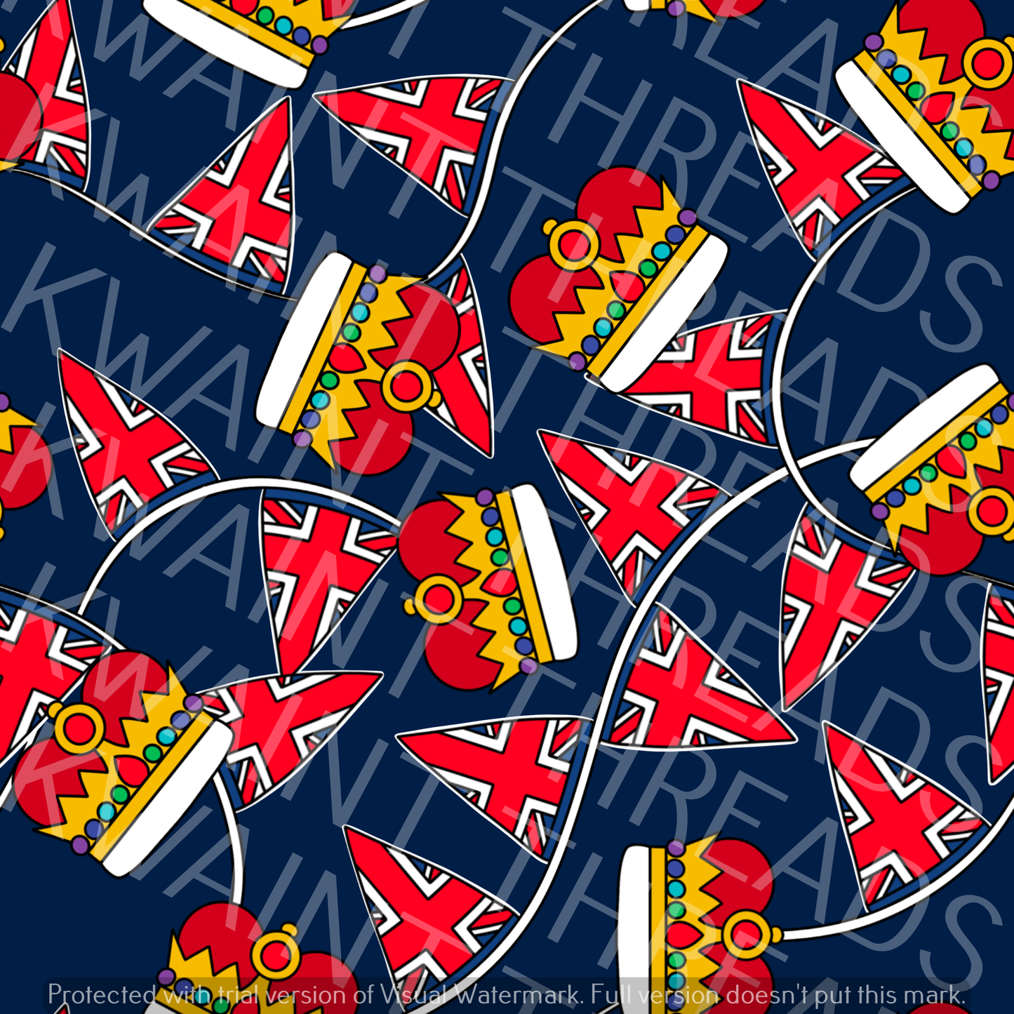 Fabric Mama Jubilee English Crown Fabric On Demand Pre Order