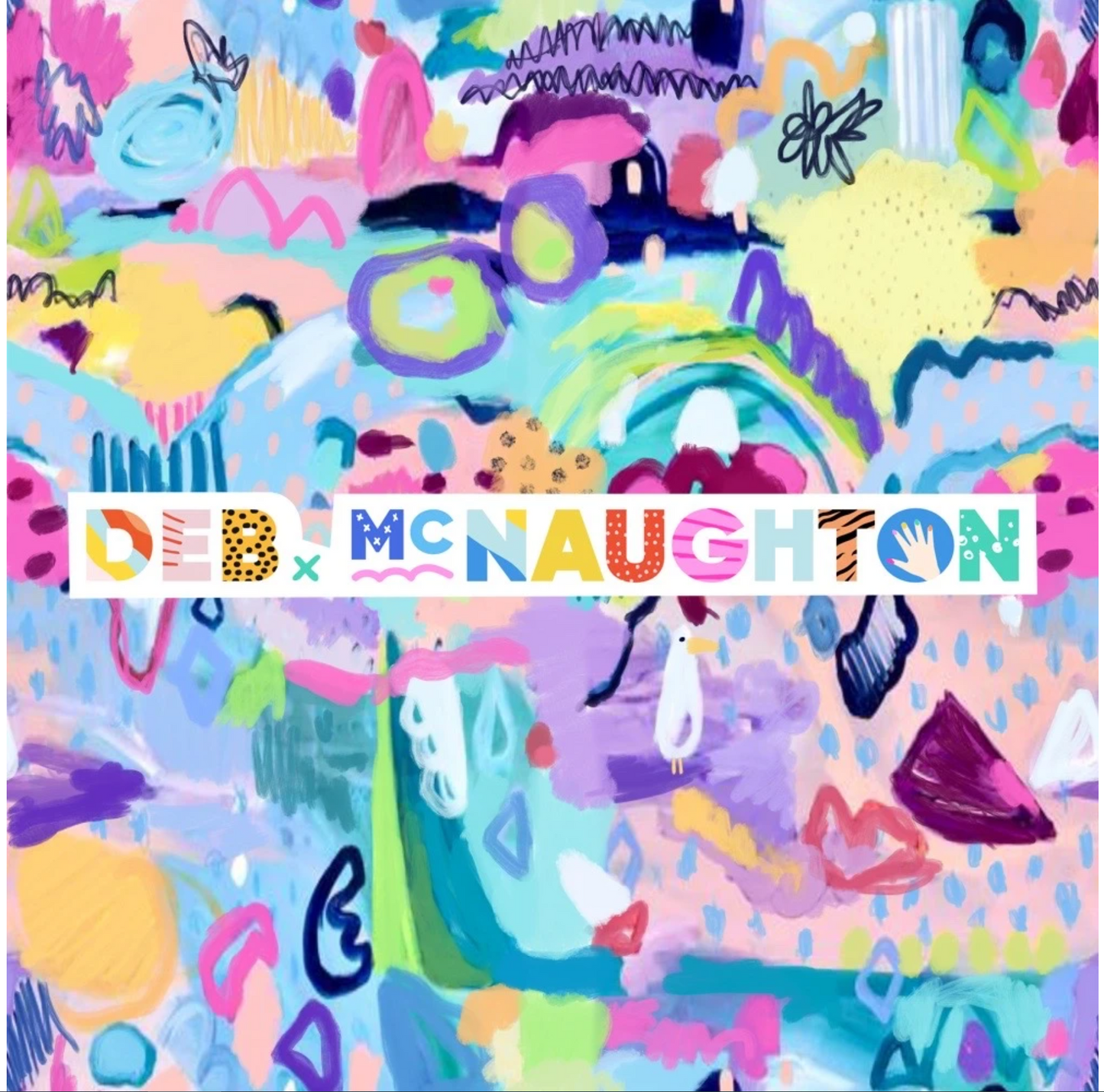 Deb McNaughton Seagulls Day Out Artist Print Fabric On Demand Pre Or