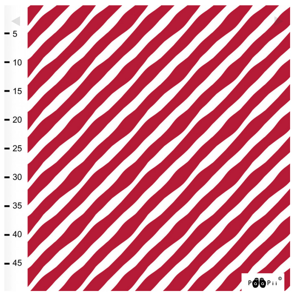 PaaPii Diagonal Stripe Red Christmas Organic Cotton Lycra