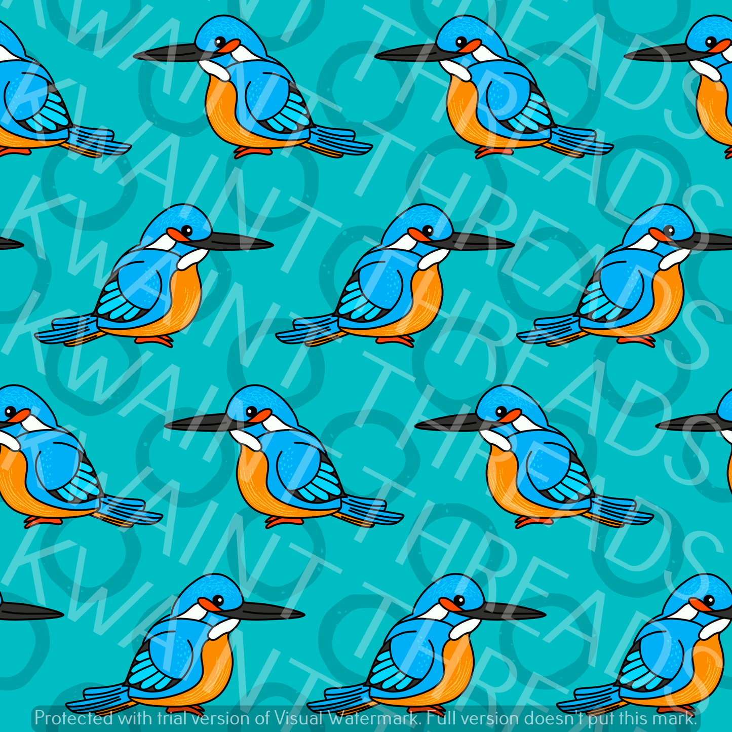 Fabric Mama Kingfishers Fabric On Demand Pre Order