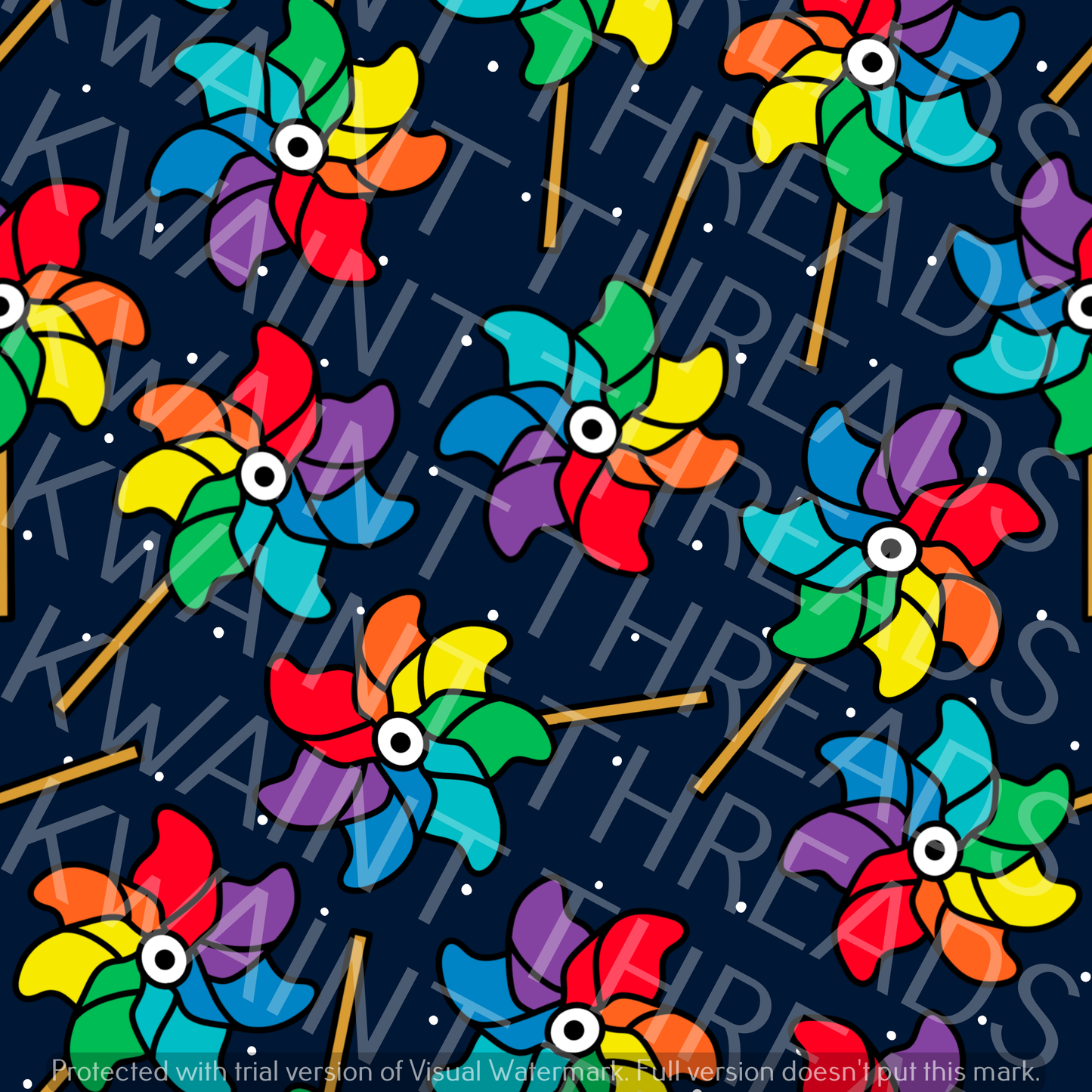 Fabric Mama Pinwheels Rainbow Pinwheel Fabric On Demand Pre Order