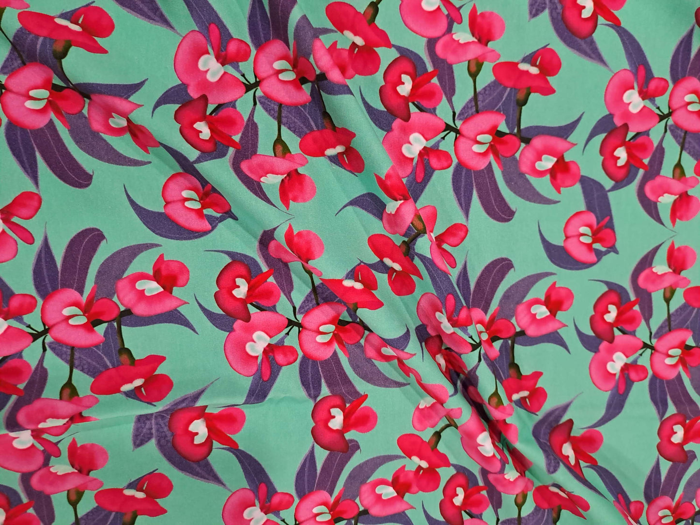 CMC Pea flowers Green Cotton lycra