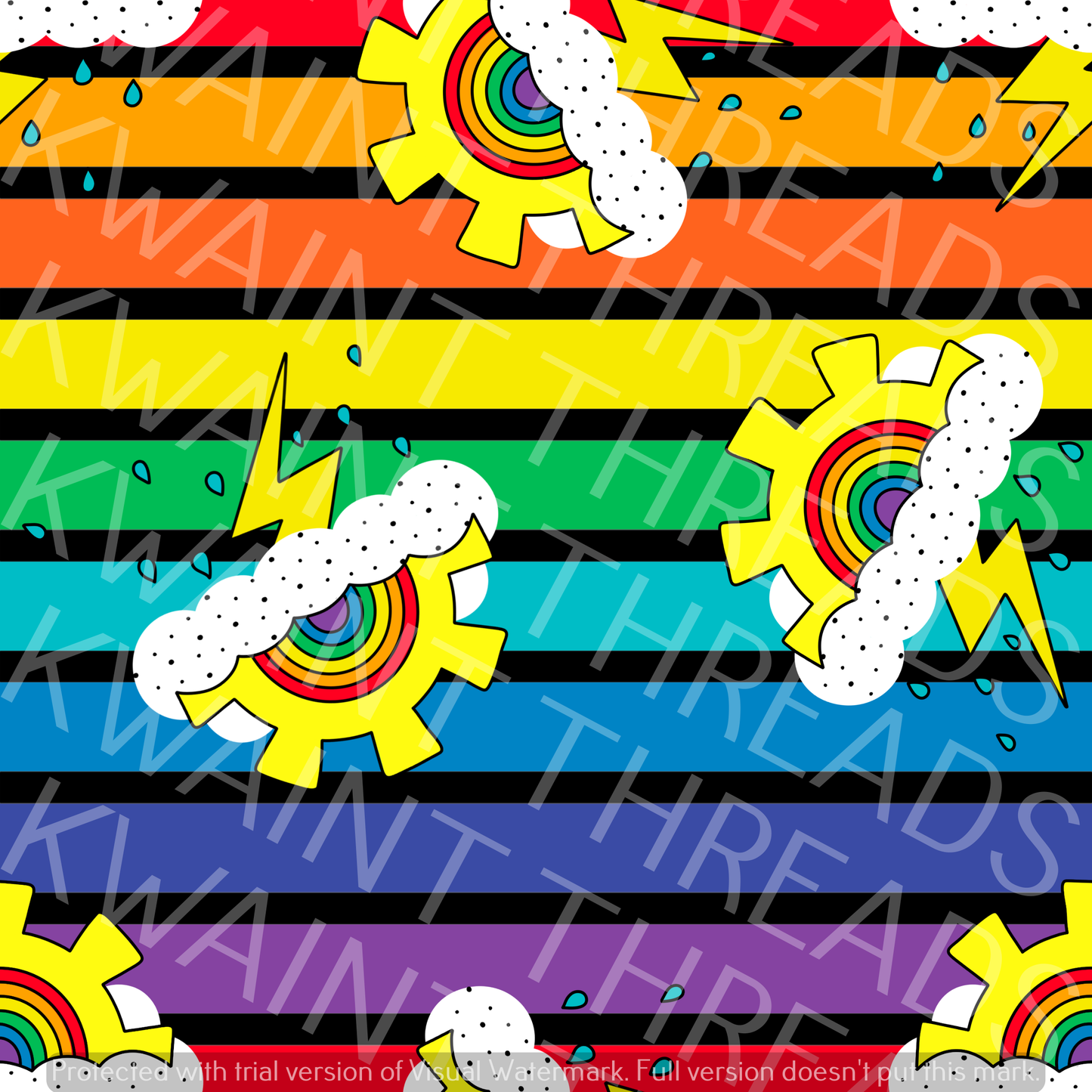 Fabric Mama Weather Thunderbolts and Lightning Fabric On Demand Pre Order
