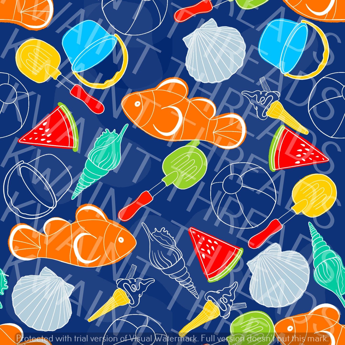 Fabric Mama Lifes a Beach Seaside Fabric On Demand Pre Order
