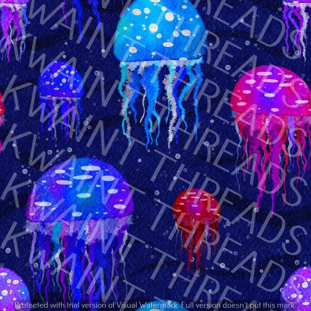 Fabric Mama Jellies Jellyfish Fabric On Demand Pre Order