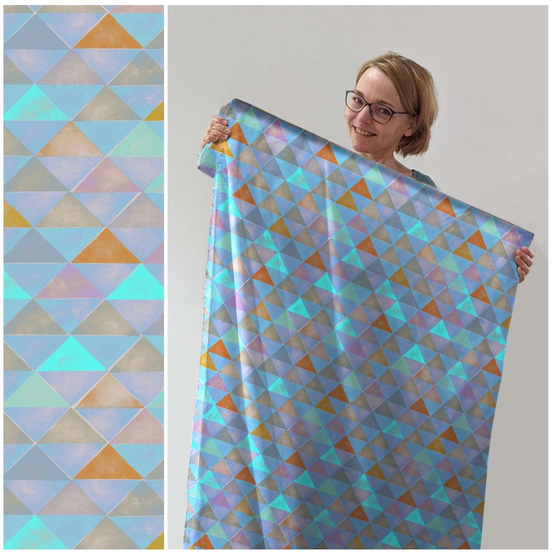 Lillestoff Mosaic Blue Organic Cotton Lycra Jersey Susalabim