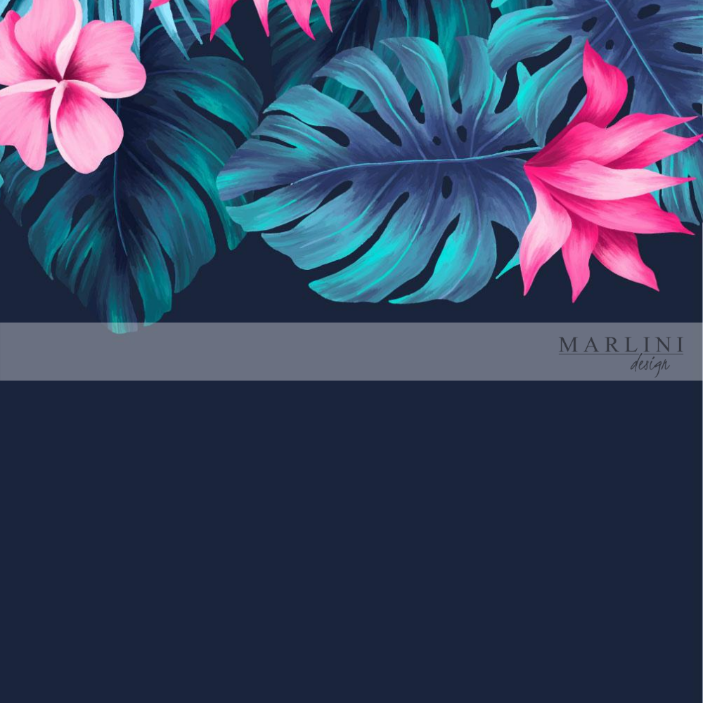 Marlini Tropical Midnight Border Print