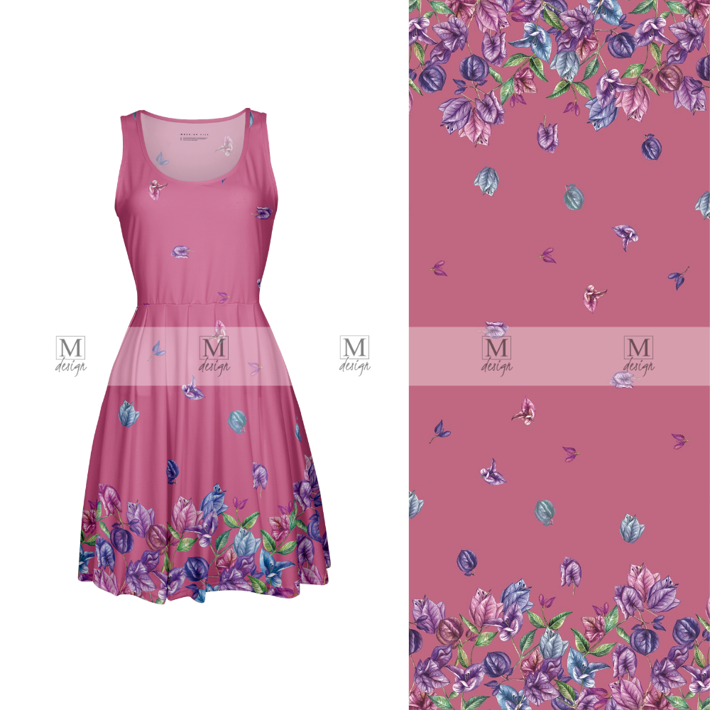 
                      
                        Marlini Bougainvillea Pink Border Print
                      
                    