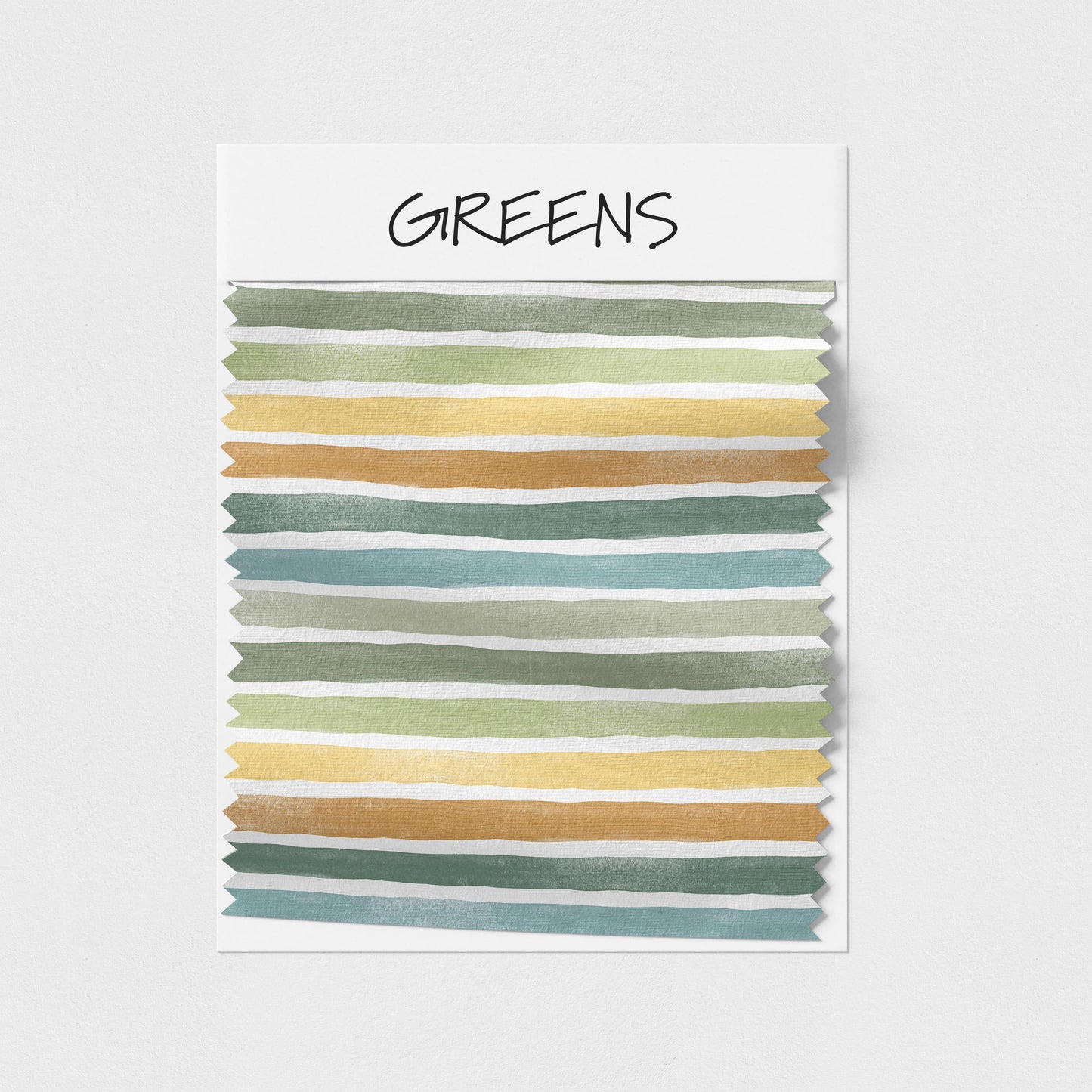 Ella Randall Watercolour Stripes Greens Fabric On Demand Pre-Order